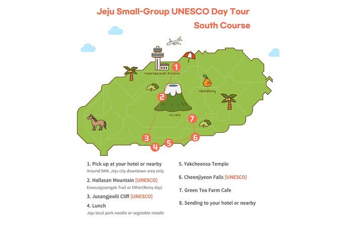 Jeju Premium Small Group UNESCO Day Tour - South Course - Pickup, timing, and what 8 hours really means